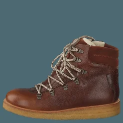 Barn Angulus Tex-boot With Laces And Zipper Cognac/brown/brown