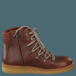 Barn Angulus Tex-boot With Laces And Zipper Cognac/brown/brown