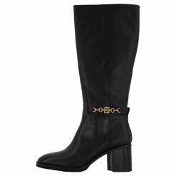 Tommy Hilfiger Th Chain Leather Long Boot Black
