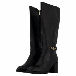 Tommy Hilfiger Th Chain Leather Long Boot Black