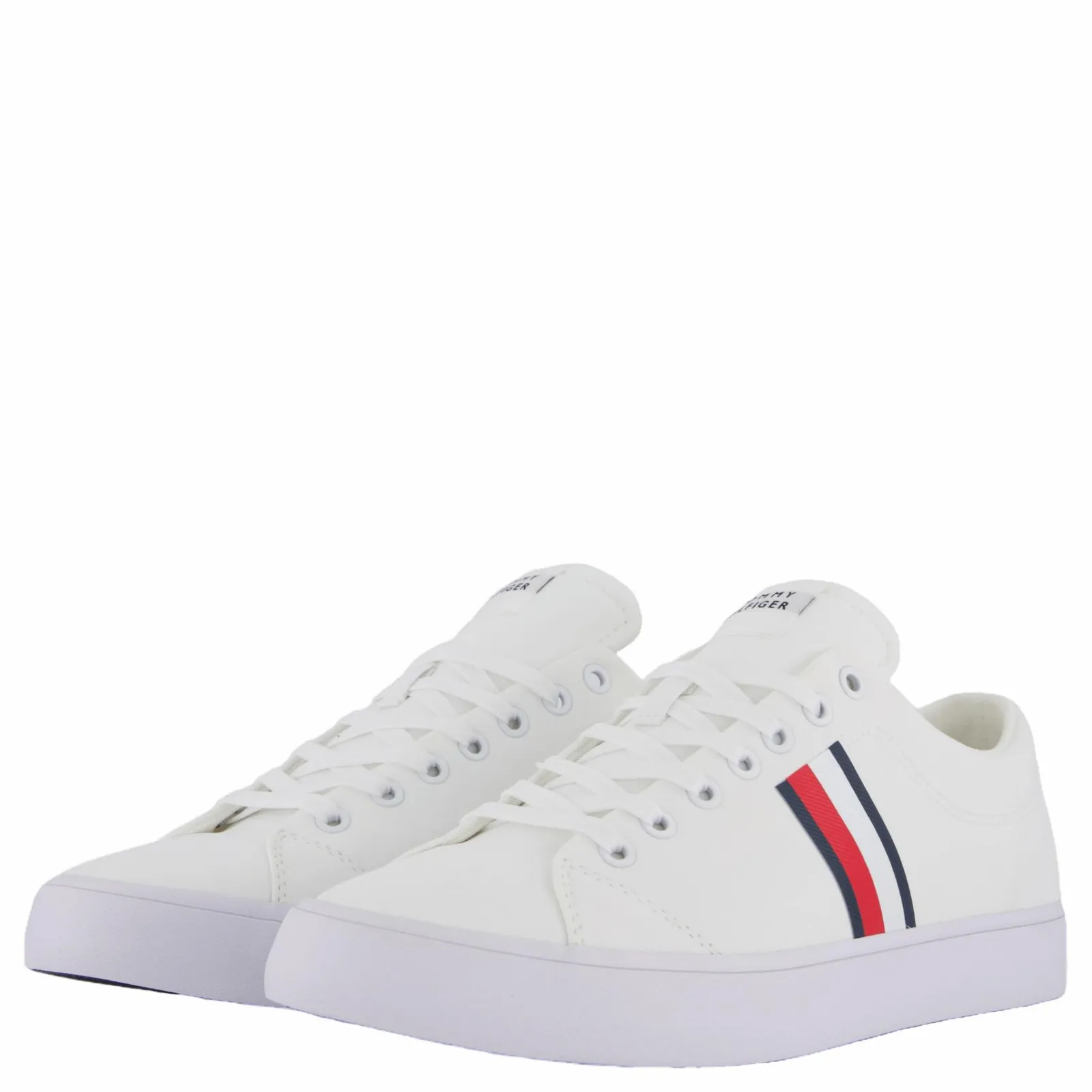 Tommy Hilfiger Th Hi Vulc Low Core Stripes Me White