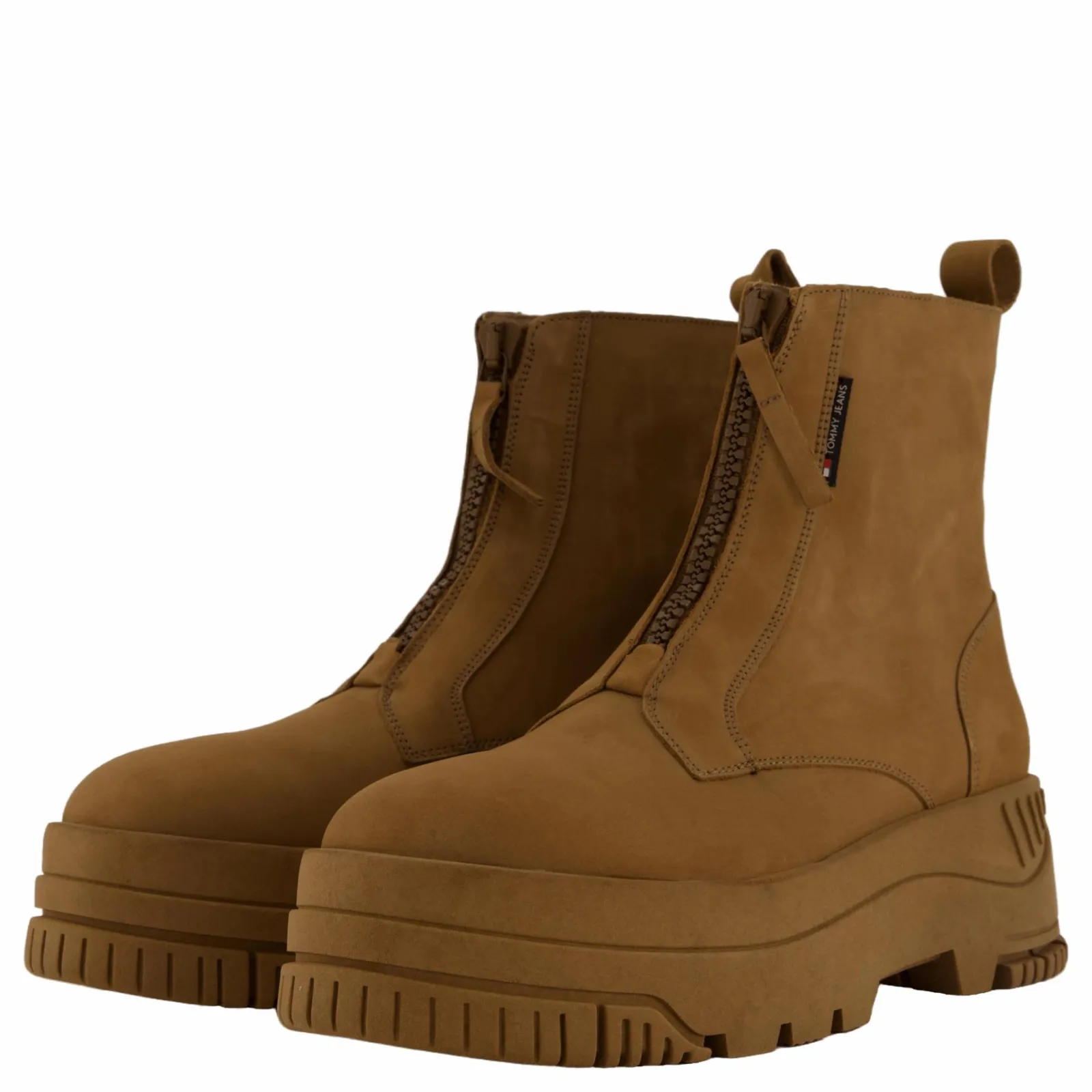 Tommy Hilfiger Tjw Zip Up Flatform Nubuck Bo Light Sepia Brown
