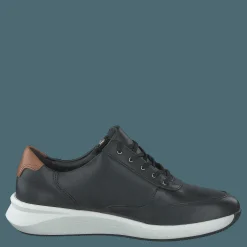 Clarks Un Rio Zip Black Leather