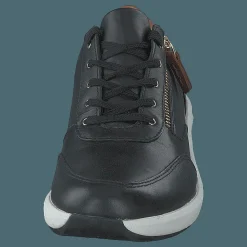 Clarks Un Rio Zip Black Leather