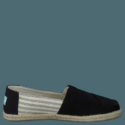 Toms University Stripe Organic Cott Black