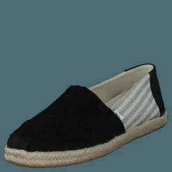 Toms University Stripe Organic Cott Black