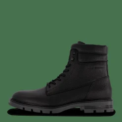 Tommy Hilfiger Varm Padded Hilfiger Lth Boot Black