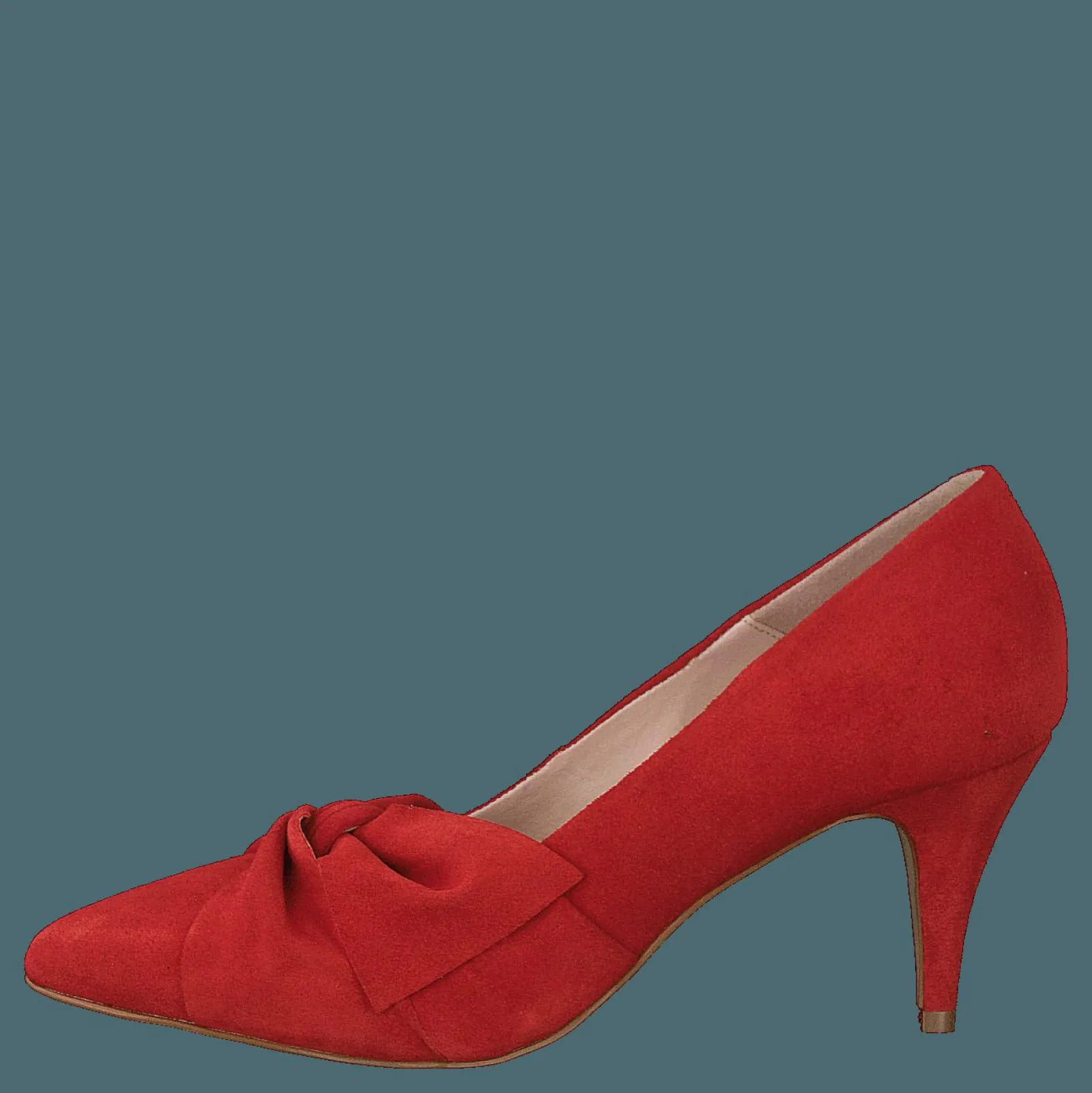 Bianco Zita Suede Bow Pump 441 - Red 1
