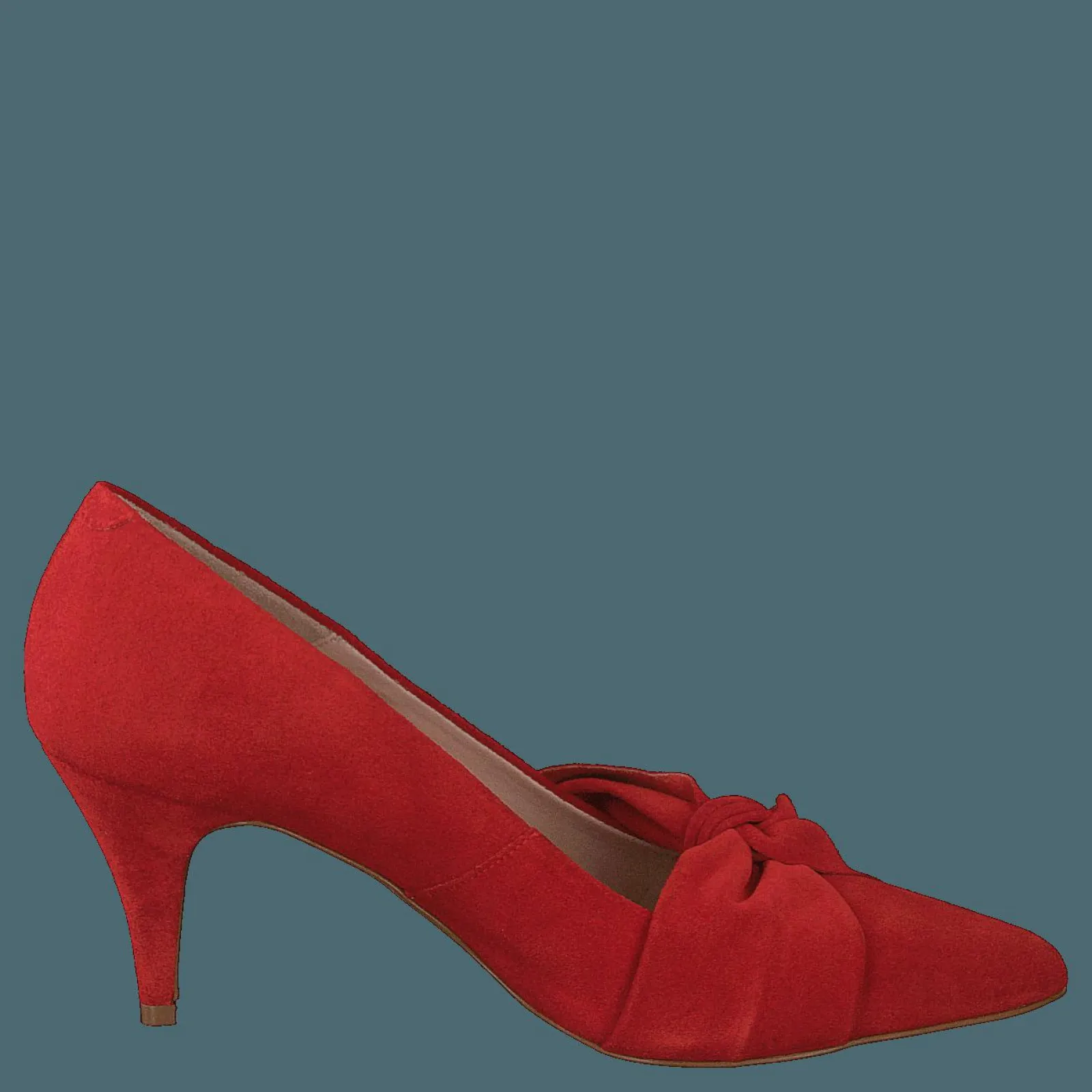 Bianco Zita Suede Bow Pump 441 - Red 1