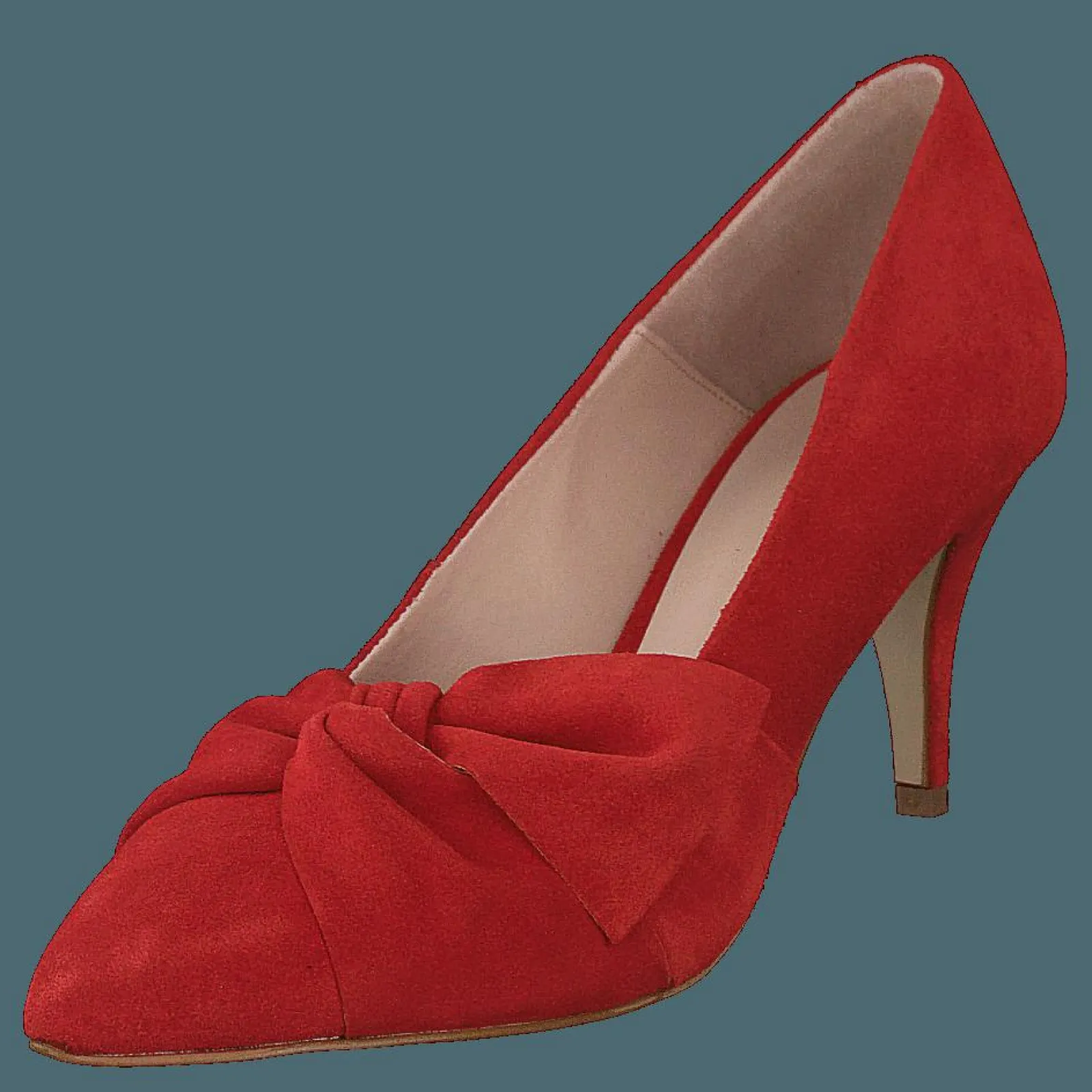 Bianco Zita Suede Bow Pump 441 - Red 1