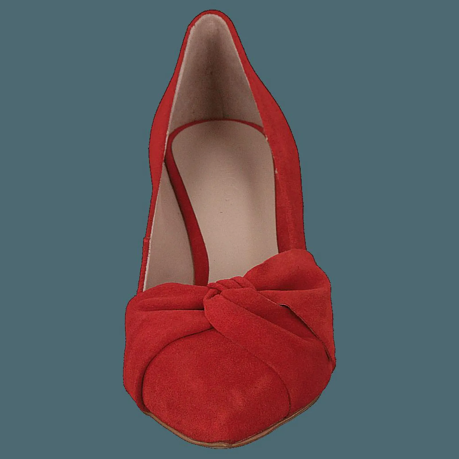 Bianco Zita Suede Bow Pump 441 - Red 1