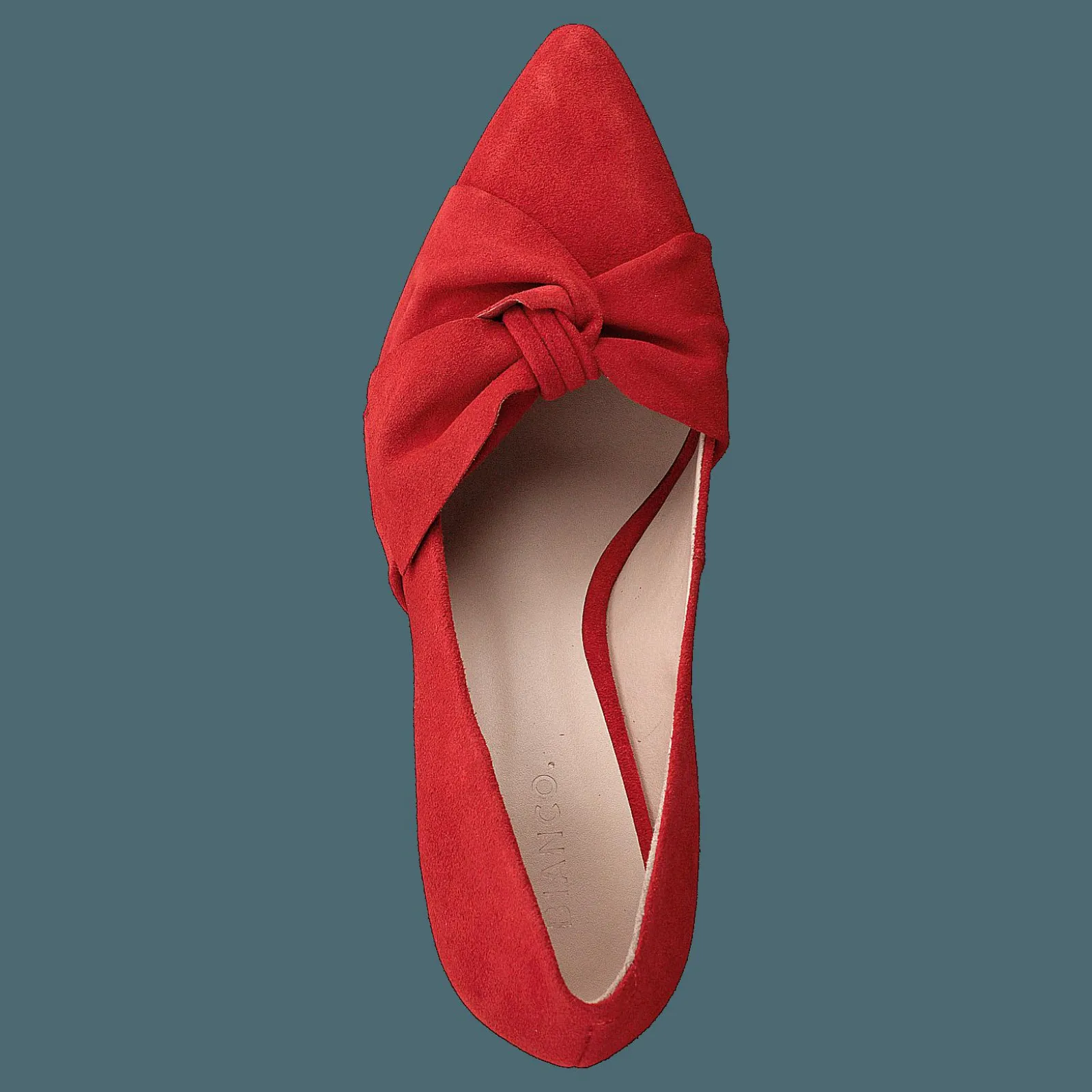 Bianco Zita Suede Bow Pump 441 - Red 1