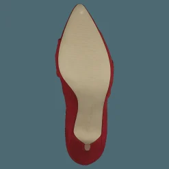 Bianco Zita Suede Bow Pump 441 - Red 1